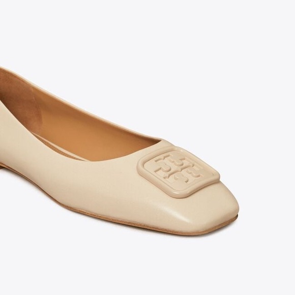 ⭐️ NEW ⭐️ Tory Burch Georgia Brie Wrinkle Leather Ballet Flats 8m - Picture 3 of 7